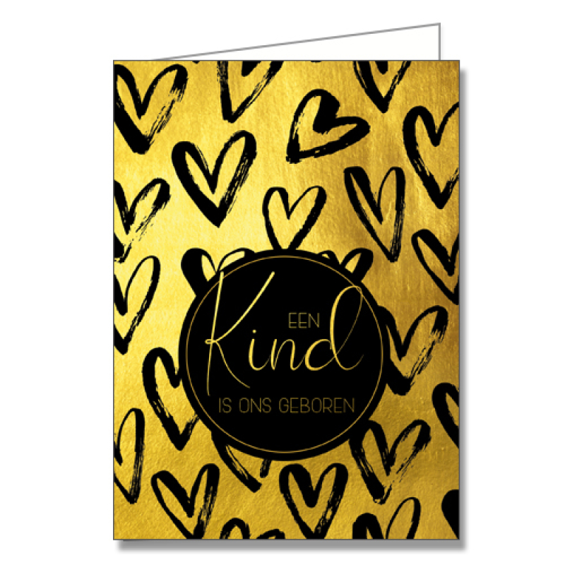 5 stuks Dubbele kerstkaart: een Kind is ons geboren